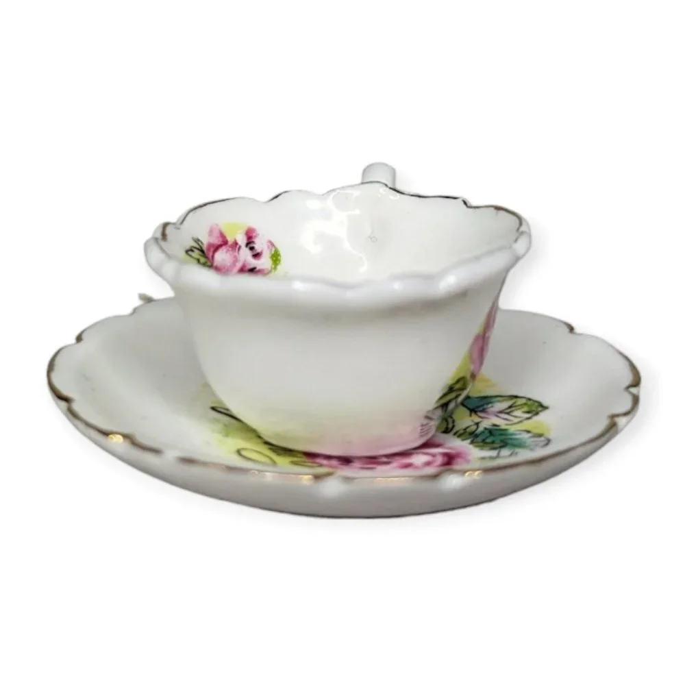 Vintage 1979 Enesco Bone China Miniature Cup & Saucer